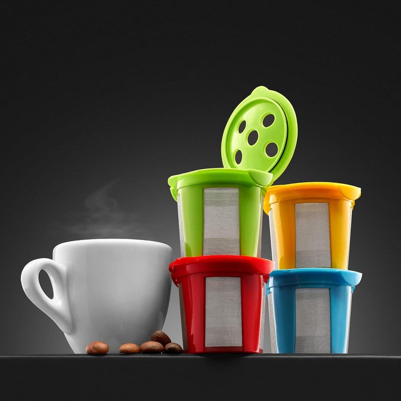 GoodCups 4 Reusable K Cups for Keurig K Supreme, K Supreme Plus, K Slim with Multistream Technology, K-Brew Chill, K-Duo Hot & Iced (Gen 2) – 4 Colors Refillable Kcups Coffee Filters for Keurig Coffee Makers - Image 5
